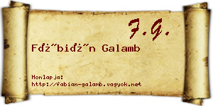 Fábián Galamb névjegykártya